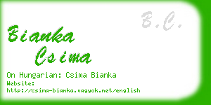 bianka csima business card